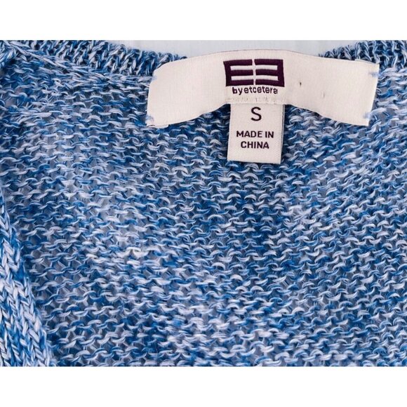 Womens By Etcetera Blue Linen Sweater With‎ V-Neck Size Small  Pullover - Picture 2 of 5